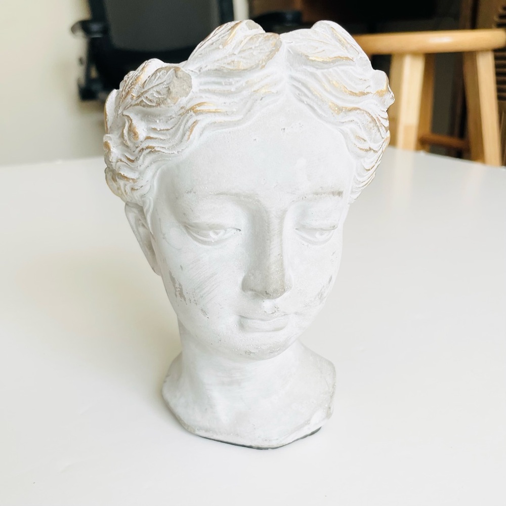 Anthropologie SMALL Grecian Bust Cement Pont - Picture 6 of 11